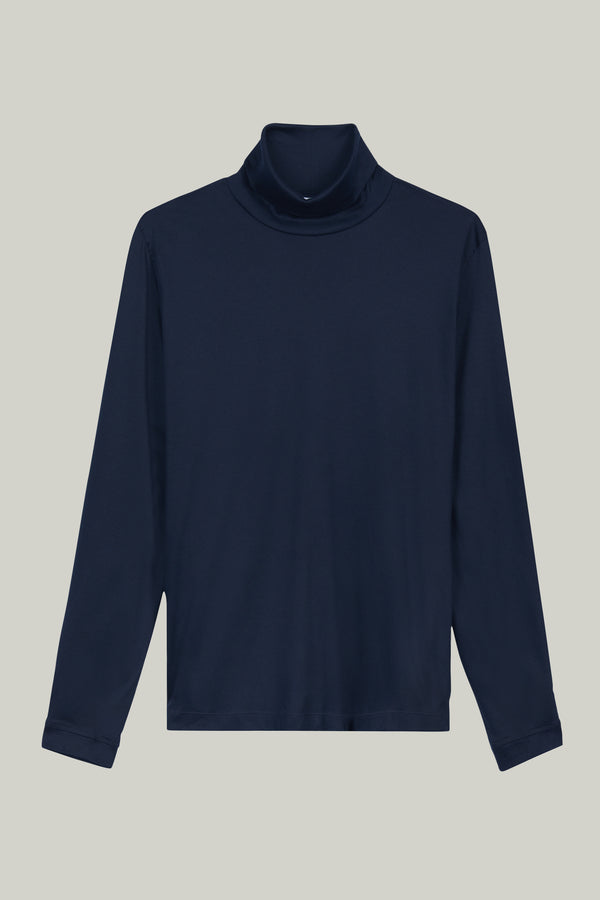 T-Shirt Rollkragen Swiss Cotton Navy#Farbe_Navy