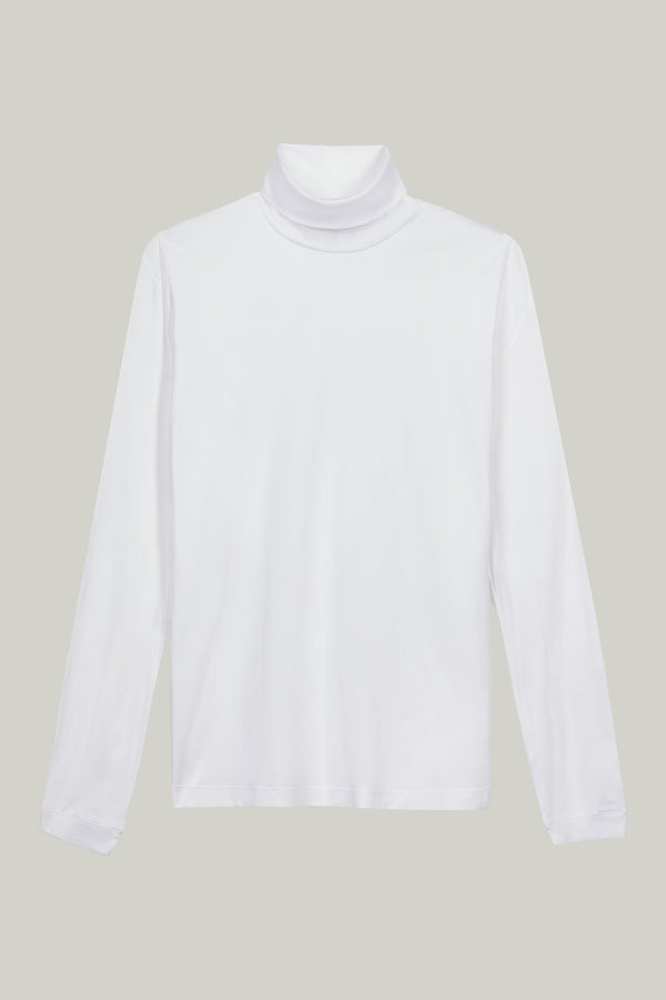 T-Shirt Rollkragen Swiss Cotton White#Farbe_White