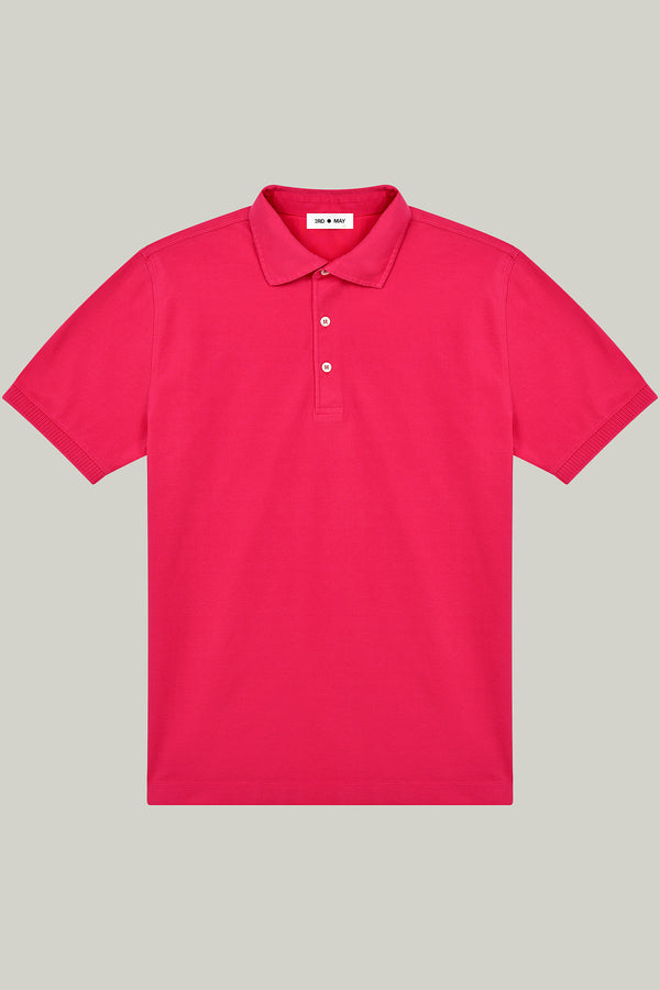 Polo-Shirt Kurzarm Pique Garment Dyed Magenta#Farbe_Magenta