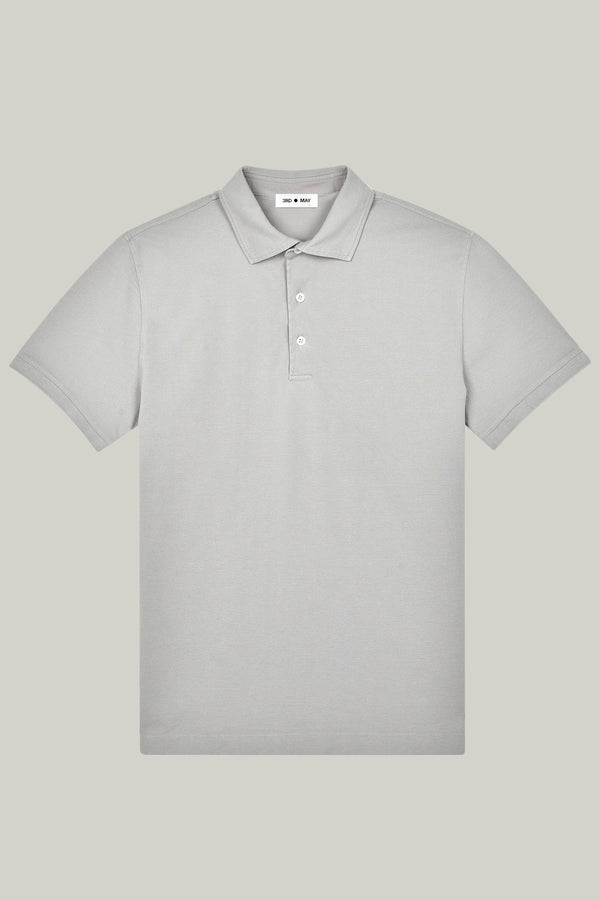 Polo-Shirt Kurzarm Pique Garment Dyed Silver#Farbe_Silver
