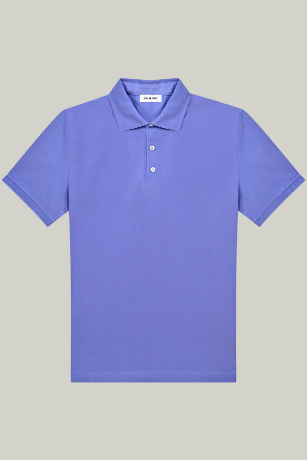 Polo-Shirt Kurzarm Pique Garment Dyed Violet#Farbe_Violet