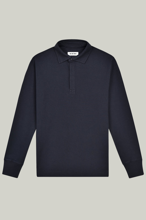 Polo Sweatshirt Modal Cotton Navy#Farbe_Navy