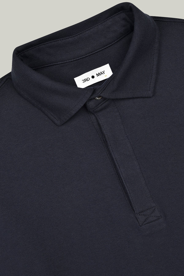 Polo Sweatshirt Modal Cotton Navy#Farbe_Navy