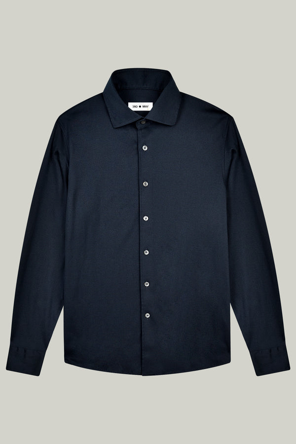 Hemd Langarm Swiss Cotton Navy#Farbe_Navy