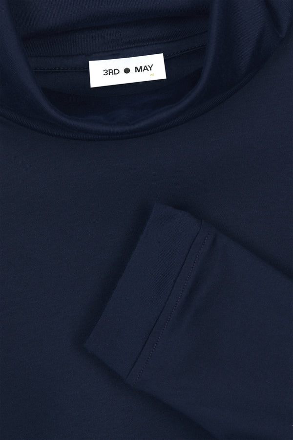 T-Shirt Rollkragen Swiss Cotton Navy#Farbe_Navy